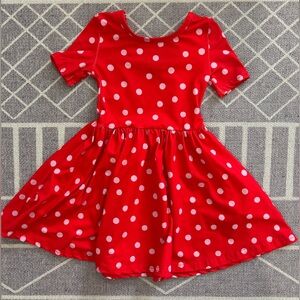 Little Stocking Co Red Polka Dot Dress 2T